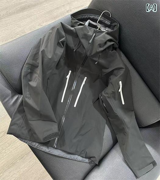 フリースジャケット メンズ レディース 防水 透気 防風 耐摩耗 フード 脱着可能 春 黒 緑 赤 登山 クライミング ハイキング サイクリング キャンプ ?? T800 圧着シーム ユニセックス アウトドア 軽量 耐久性 色 開衫 単品 黒 虎鯨 皇｜オレンジアイランド