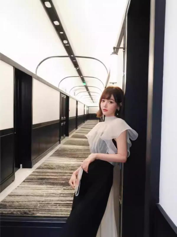 ワンピース レディース 春夏 かわいい 甘め 清新 通勤 学生 少女 ハイウエスト 収褶 薄? 系? 吊り帯 修身 長丈 泡泡袖 短袖 丸首 セットアップ 切り替え ポリエステル ピンクベージュ ブラック モカブラウン 軽量 通勤用 普段使い デー｜オレンジアイランド