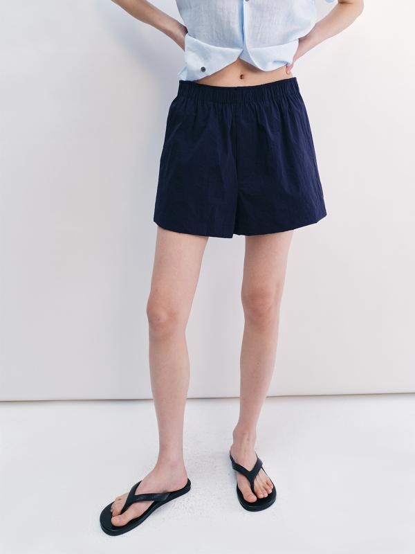 ショートパンツ レディース ポリエステル 直筒 接触冷感 吸汗速乾 伸縮性 ウエストゴム 普段使い ホワイト グレー系 ネイビー 春夏3｜オレンジアイランド