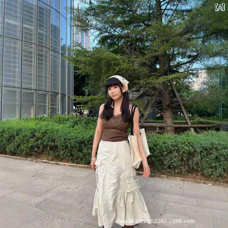 スカート レディース Aライン 膝下丈 ミモレ丈 無地 ポケット付き 普段使い 韓国 カジュアル ポリエステル グレー 黒3｜オレンジアイランド