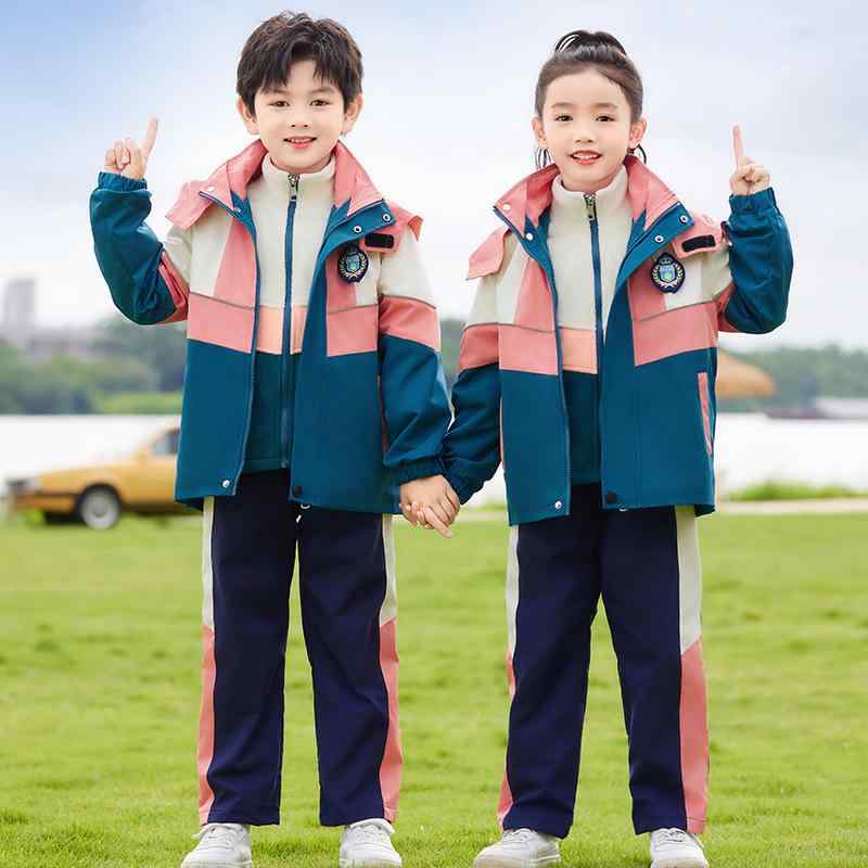 キッズ スクールウェア 秋冬 3点セットアップ 撥水 防風 ジャケット パンツ 上下セット 子供 幼稚園 小学生 スポーツウェア|オレンジアイランド