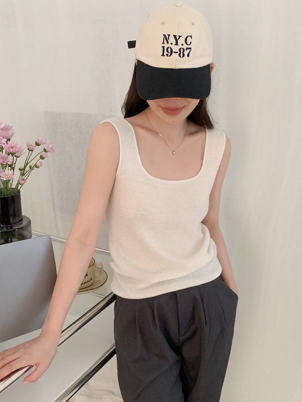 ニットベスト レディース 秋冬 女性用 トップス メリノウール ノースリーブ インナー おしゃれ かわいい ブラック ホワイト エレガント カジュアル3|オレンジアイランド