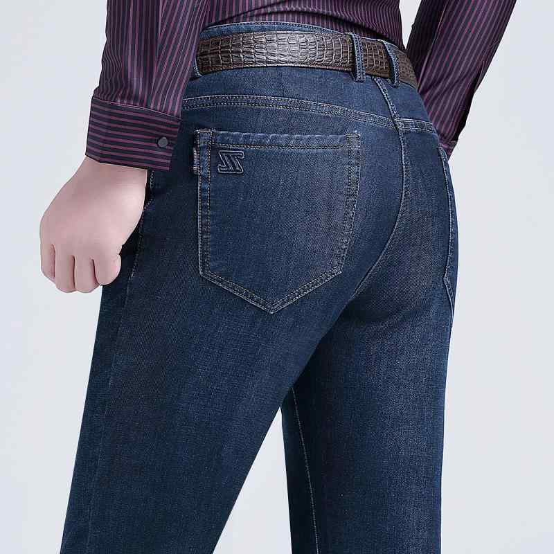 ジーンズ メンズ 男性用 ジーパン デニム ストレート ビジネス カジュアル ゆったり ストレッチ シニア ズボン パンツ 通年 ウォッシュ加工 ネイビー ブルー グレー｜オレンジアイランド