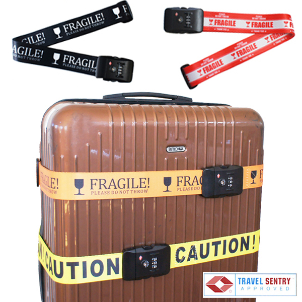 TSAロック付きスーツケースベルト　アメリカ旅行に特に最適ユニークメッセージ ネコポスは送料無料