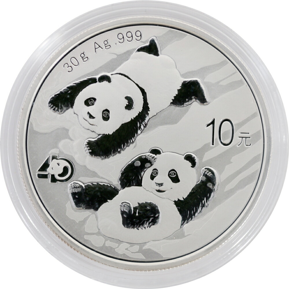 中国 パンダ純銀1オンス10元銀貨 2022年 30g 径40mm 新品未使用 プラケース付 保証書