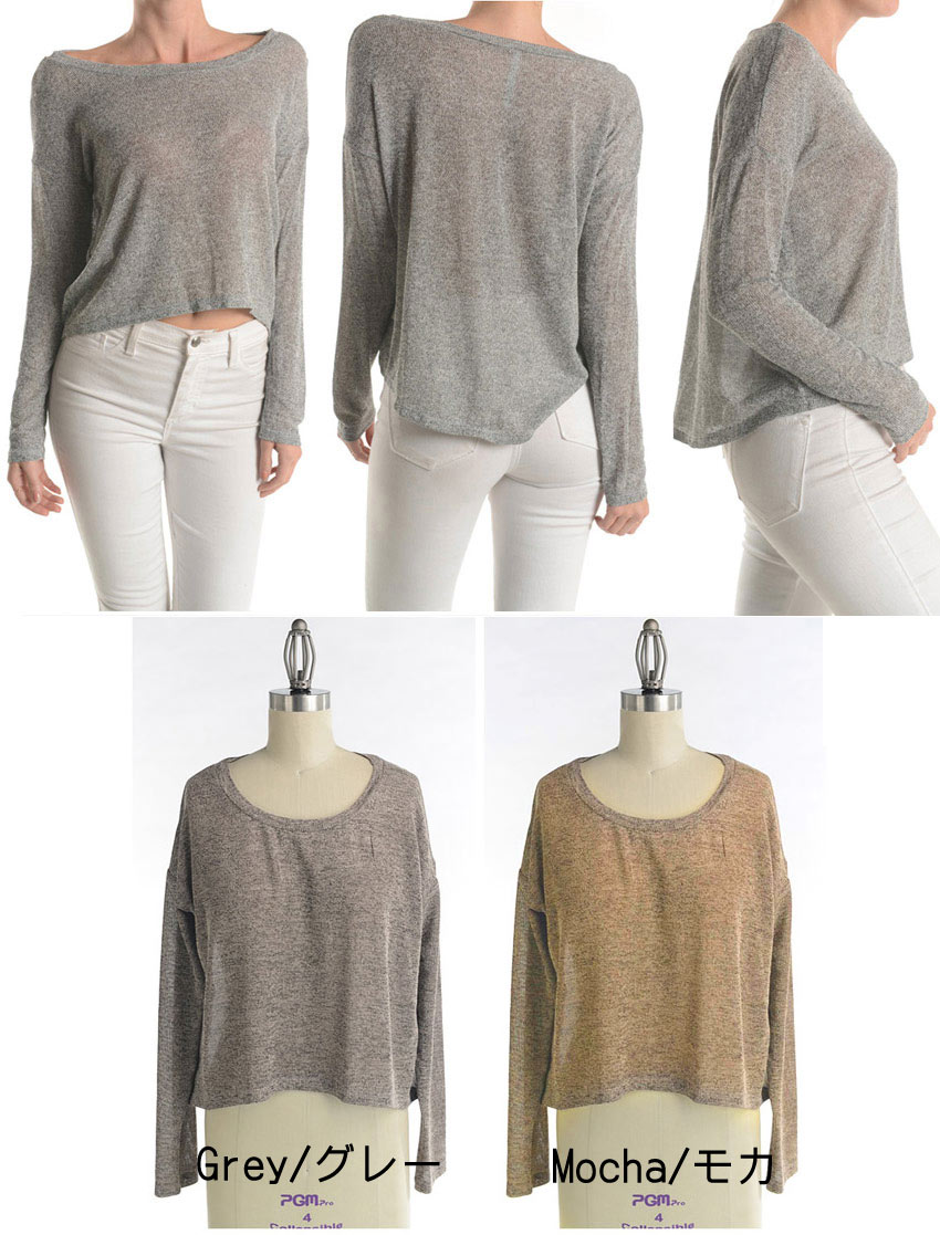 LnA エルエヌエー 肩開き長袖ロングセーター カットソー トップス Scarlett Sweater チャコール＆ルージュ 楽天市場】LnA エルエヌエー 肩開き長袖ロングセーター