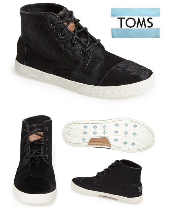 【レディースシューズ】トムズ Toms ハラコスウェードスニーカー ハイカット PASEOS HIGH Black Pony Hair ブラックポニーヘア【日本正規品】