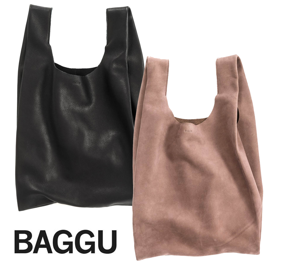 BAGGU(バグゥ)本革レザーエコバッグ/Leather Baggu/レジバッグ/バグー