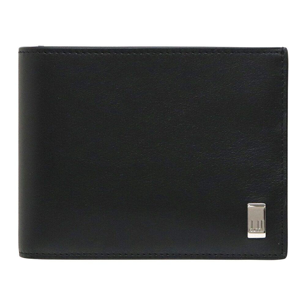 ダンヒル dunhill レザー二つ折り財布 コンパクトウォレット メンズ ギフト 2026 19F2F32AT001R DUQD3070A サイドカー SIDECAR ブラック×シルバー 父の日