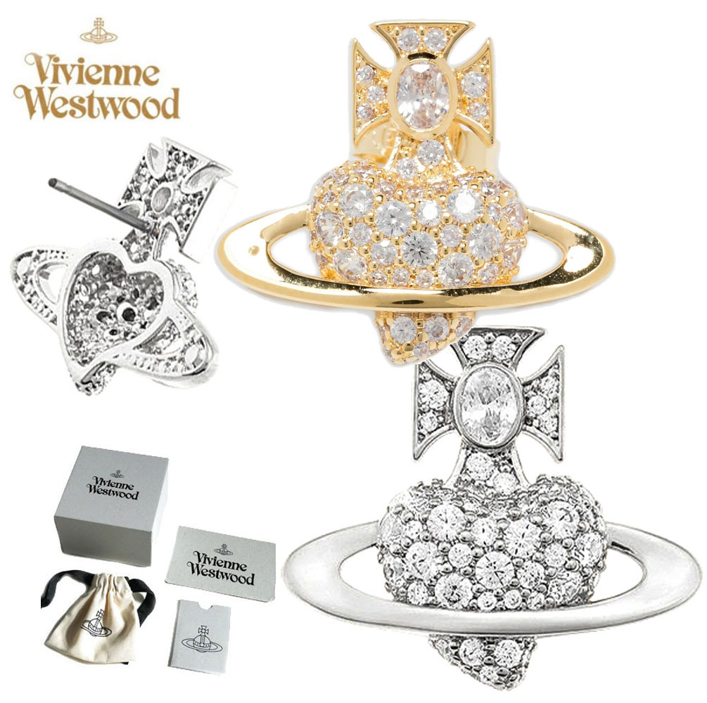 Vivienne Westwood ヴィヴィアンウエストウッド ハート オーブ ピアス ジュエリー Agnatha earring アグナサ アクセサリー ゴールド シルバー ラインストーン 8053195154876｜OrangeCookie