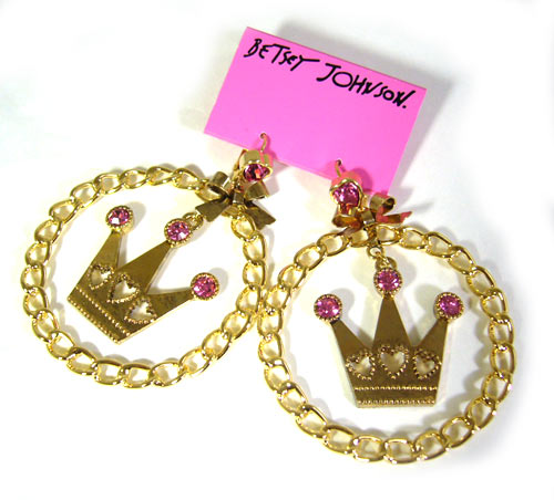 ベッツィージョンソン Betsey Johnson 王冠のビッグフープピアス