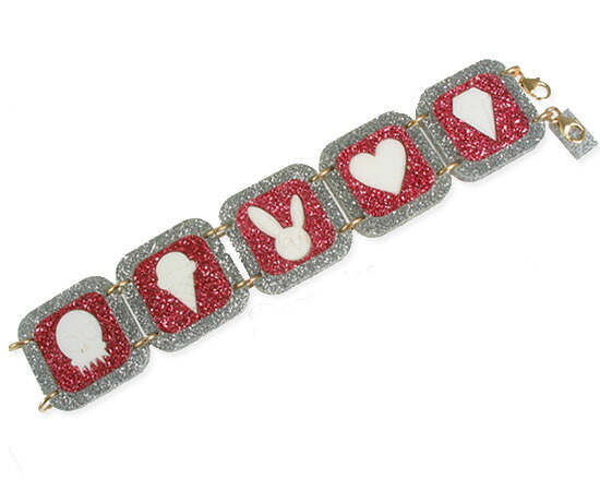 スティーブンシェイン Steven Shein シルバーグリッター ウサギのブレスレット 11,396円