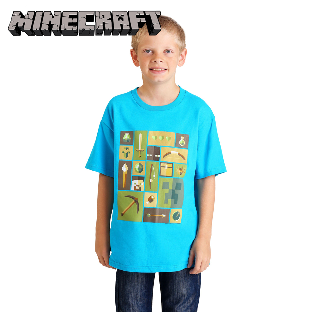 楽天市場 Minecraft マインクラフト キッズtシャツブルー子供 キッズ ネコポス便は送料無料 オレンジマミー