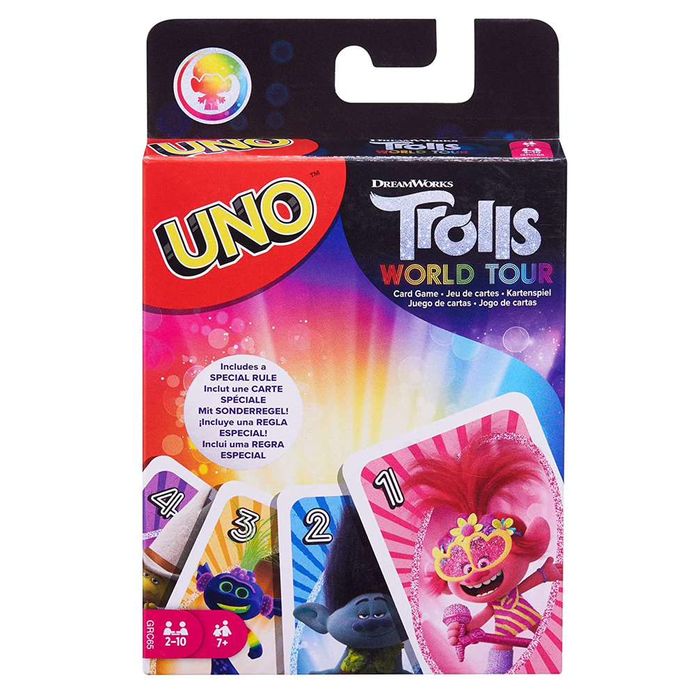 楽天市場 トロールズ ワールドツアー カードゲーム Uno ウノ 日本未発売品 Mattel Games Uno Dreamworks Trolls World Tour Card Game ネコポス便は送料無料 オレンジマミー