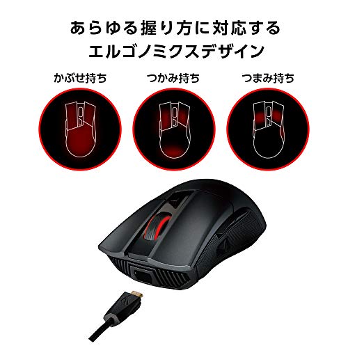 レビュー特典あり Asus Aura Sync対応 スイッチ換装 可能 Fps用 ゲーミング ワイヤレス マウス P702 Rog Gladius Ii Wireless Sermus Es