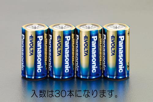 エスコ (ESCO) EA758YR-2D [単2x 30本] 乾電池･ｴﾎﾞﾙﾀ EA758YR-2D 【2箱セット】