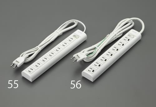 エスコ (ESCO) EA815GL-56 AC125V/15Ax 2m ﾀｯﾌﾟ(7口･ｱｰｽ抜け止･ﾏｸﾞﾈｯﾄ EA815GL-56 【3個セット】
