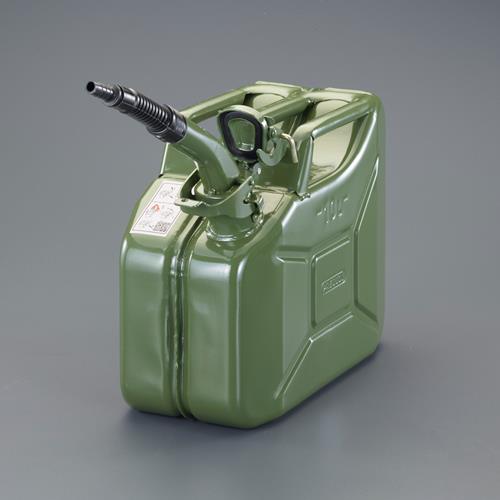 【SALE通貨価値】エスコ (ESCO) EA991HB-29A 10L 揮発油持ちはこび缶(横型・フレキノズル付/OD色) EA991HB-29A