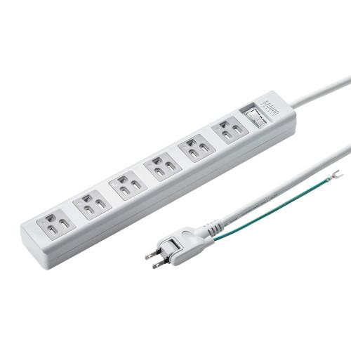 エスコ (ESCO) EA815GM-264 AC125V/15Ax 5m ﾀｯﾌﾟ(6口/3P/3Pﾌﾟﾗｸﾞ) EA815GM-264 【2個セット】