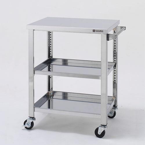 エスコ (ESCO) EA956NA-53 750x600x800mm/100kg ワゴン(三段/ステンレス製) EA956NA-53
