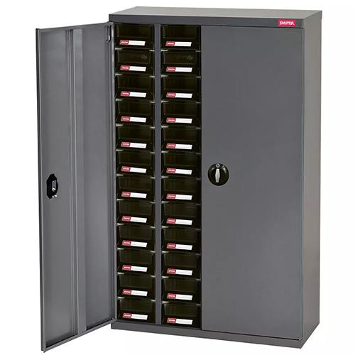 エスコ (ESCO) EA957F-15 587x270x970mm/4列 12段パーツキャビネット(ドア付) EA957F-15