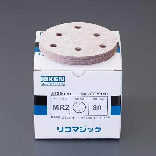 エスコ (ESCO) EA162RG-4 #100/125mm 穴付ディスクペーパー(マジック式/100枚 EA162RG-4
