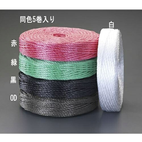 エスコ (ESCO) EA628PR-13 6.0mmx200m PPロープ(緑/5巻) EA628PR-13