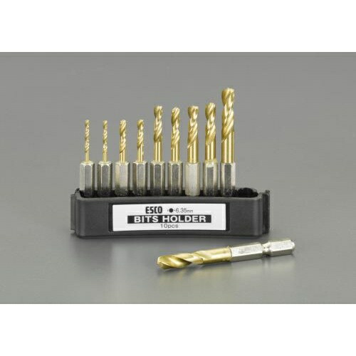 エスコ (ESCO) EA824DF 2.0-6.0mm/10本組 六角軸ﾄﾞﾘﾙ(HSS) EA824DF 【2STセット】