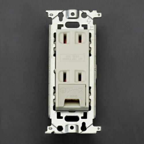 エスコ (ESCO) EA940CE-123 125V/15A 埋込ｺﾝｾﾝﾄ(2口/ｱｰｽ付) EA940CE-123 【9個セット】