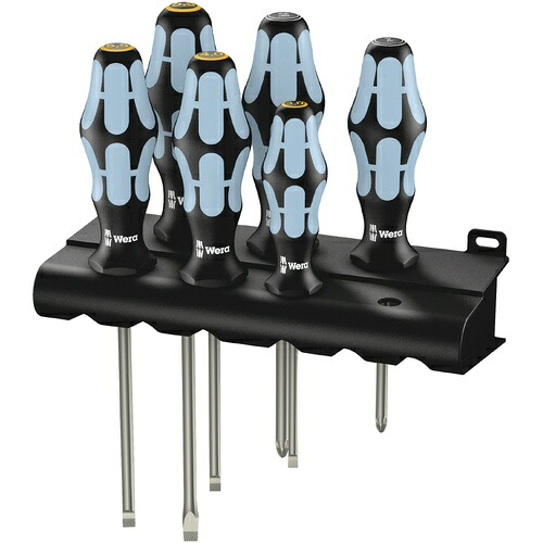 WERA(ベラ) ステンレスドライバーセット(-/PZ)ラック付6点入 ( 032061 )