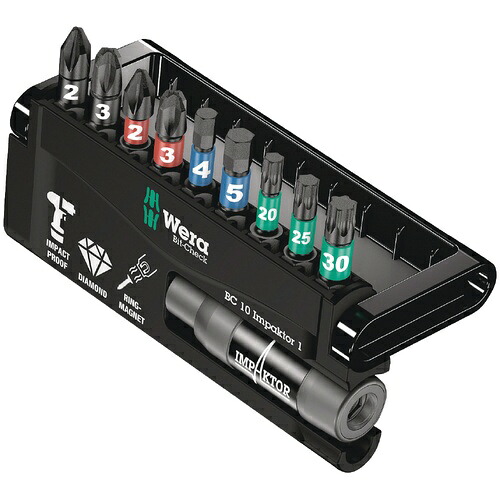 WERA(ベラ) ビットチェック インパクタービットセット1 10点入 ( 057680 )