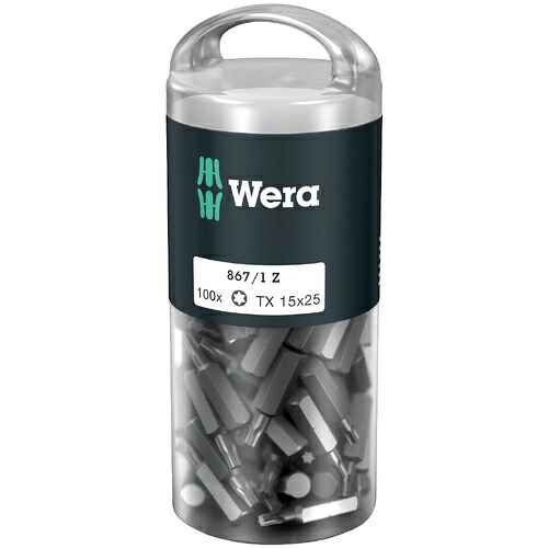 WERA(ベラ) 1/4”トルクスビットセット TX15X25mm 100本 ( 072447 )