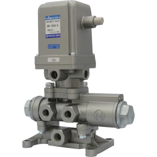 日本精器 4道のり電磁弁 8A AC100V 76つづき物 ( BN-764S-8-E100 (1/4-AC100V) )