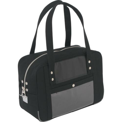 SANEI ( 三栄産業 ) 帆布メール用ボストン(S)馬蹄錠金具付 黒 ( BTS-U-01 )