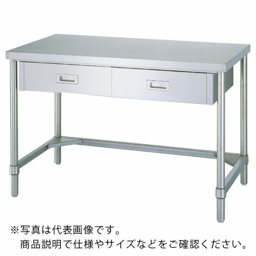 【SALE必要経費】シンコー ステンレス鋼御役目台片面引出付(三方枠印字機/SUS430) 900×600×800 ( WDT-9060 )