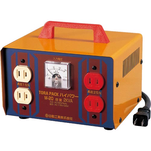 NICHIDO ( 日動産業 ) 昇圧専用トランス状態 鳴りわたる型(年代順の継続定格) 2KVA 2芯手合い ( M-20 (100V-115･125V) )