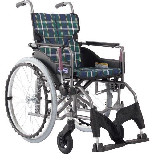 カワムラ ( カワムラサイクル ) 【非課税】 アルミ製標準型自走用車いすKMD-A22-40S-M緑チェック ( KMD-A22-40S-M-A9 ) 【メーカー取寄】|Orange Tool Tokiwa