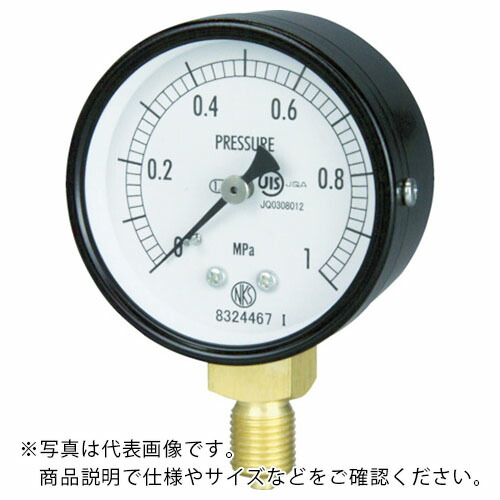 長野 ( 長野計器 ) 普通形圧力計 A枠立型 Φ60最小目盛0.100 ( AA10-121-6.0MP )
