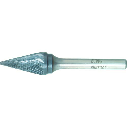 【SALE価格】スーパー ( スーパーツール ) スーパー超硬バー 重切削用 ロー付タイプ 円錐型 刃径:12.7mm 軸径:6.0mm ( SBH5C05 )