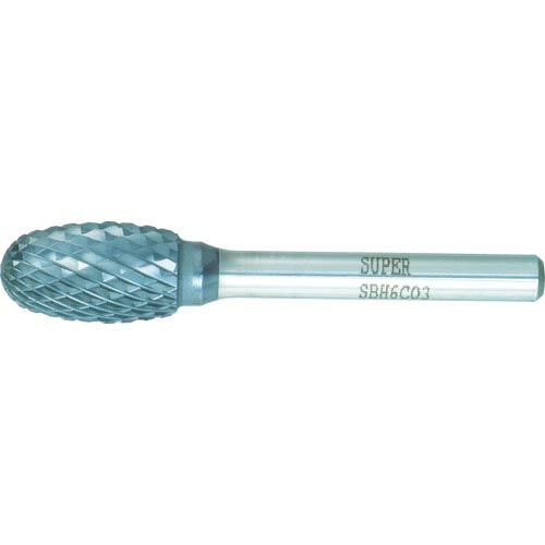 【SALE価格】スーパー ( スーパーツール ) スーパー超硬バー 重切削用 ロー付タイプ 卵型 刃径:12.7mm 軸径:6.0mm ( SBH6C03 )