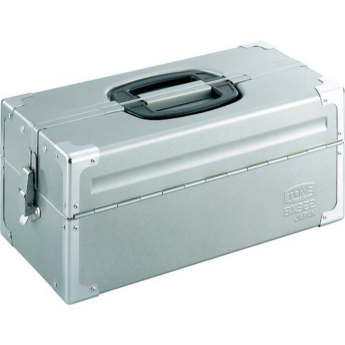 TONE スチール製工具箱 ツールケース(メタル) V形2段式 シルバー 外形寸法195mm ( BX322SV )