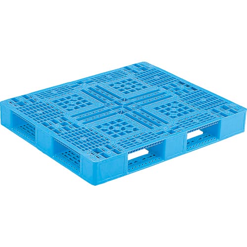 サンコー ( 三甲 ) 樹脂パレット(片面四方差し) プラスチックパレット 812060 D4-1012-2青 間口1203×奥行1002×高さ150mm ( SK-D4-1012-2-BL )