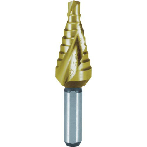 RUKO 2枚刃スパイラルステップドリル 12mm チタン 短尺 ( 101-061T )