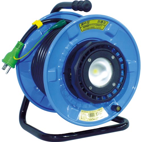 NICHIDO ( 日動工業 ) 電工ドラム 防雨防塵型LEDライトリール(照明付ドラム) 漏電保護専用 20m ( SDW-EB22-10W )
