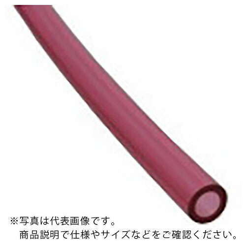 チヨダ ( 千代田通商 ) ポリウレタンチューブ TEタッチチューブ 12mm/100m クリアレッド ( TE-12-100 CR )