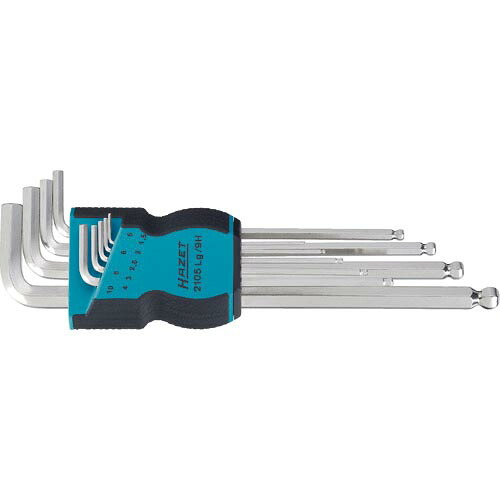 【SALE価格】HAZET ロング六角棒レンチセット(ボールポイント) 9本セット ( 2105LG/9H )|Orange Tool Tokiwa