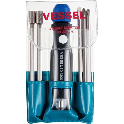 VESSEL ( ベッセル ) 検電差替5本組ドライバーセット(低圧用) ( TD-1300B ) 【10Sセット】