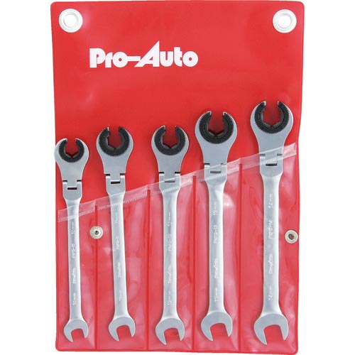 Pro&minus;Auto ( スエカゲツール ) 5本組フレアナットフレックスギアレンチセット ( FNFG-5SP )｜Orange Tool Tokiwa