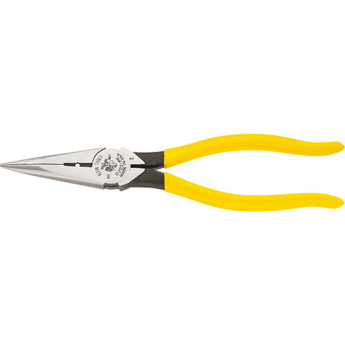 KLEIN ( KLEIN　TOOLS ) 強力型ロングノーズプライヤー サイドカット 220mm 皮むき穴付 ( D203-8N )