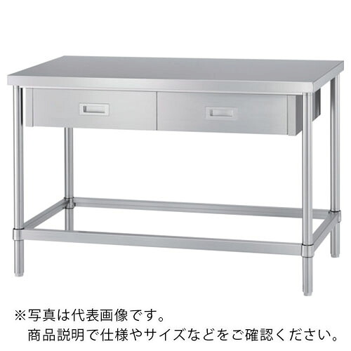 シンコー ステンレス作業台片面引出付(四方枠タイプ/SUS304) 900×450×800 ( WDZN-9045 ) シンコー(株) 【メーカー取寄】